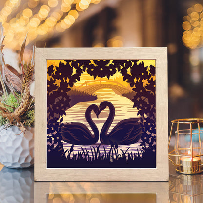 Swan 2 – 3D Lightbox SVG File for Cricut & Silhouette