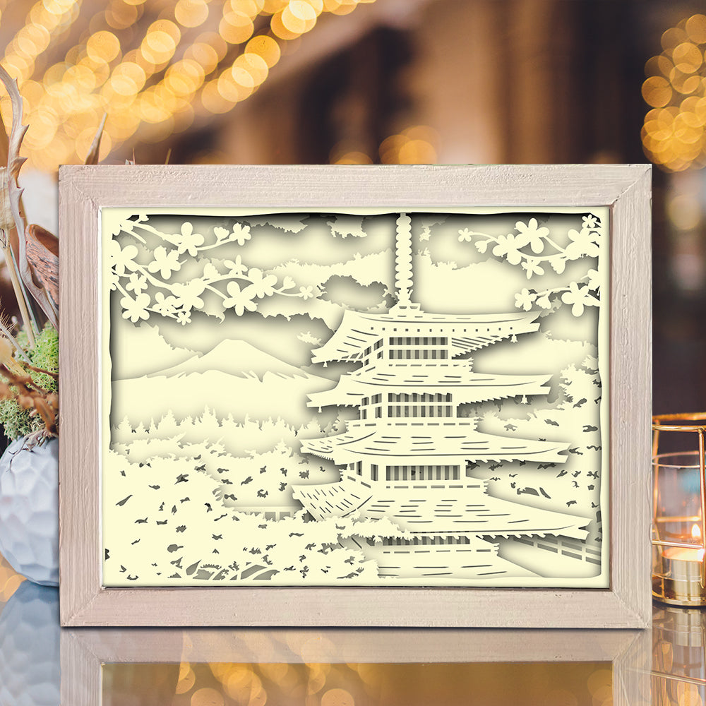 Japanese Pagoda – 3D Lightbox SVG File for Cricut & Silhouette