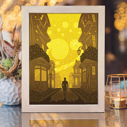 Starry Night 2 – 3D Lightbox SVG File for Cricut & Silhouette