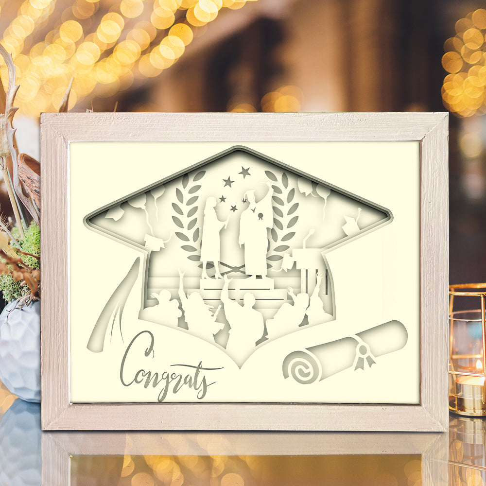 Graduation – 3D Lightbox SVG File for Cricut & Silhouette