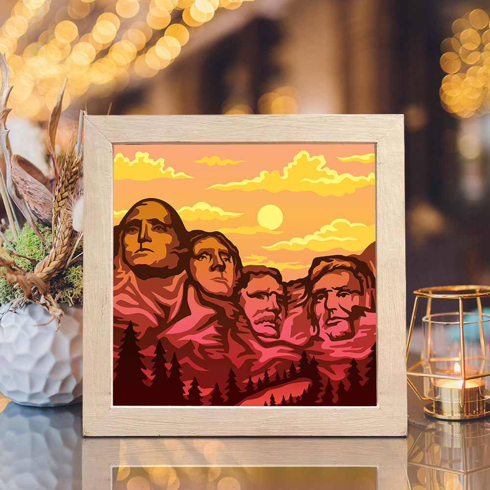 Mount Rushmore – 3D Lightbox SVG File for Cricut & Silhouette