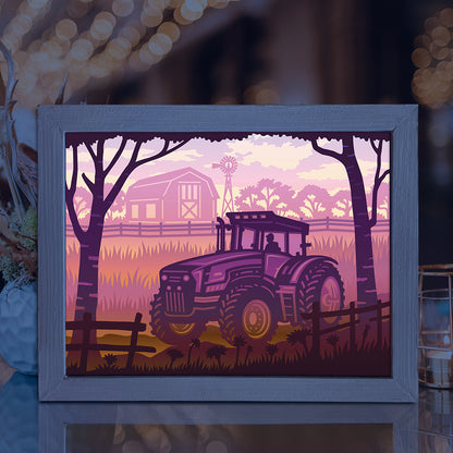 Tractor – 3D Lightbox SVG File for Cricut & Silhouette