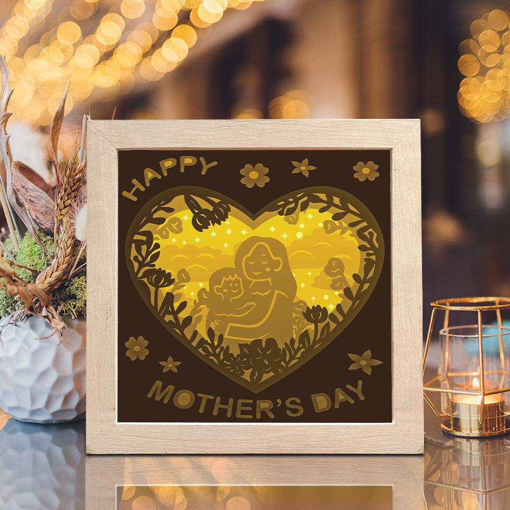 Happy Mother's Day 4 – 3D Lightbox SVG File for Cricut & Silhouette