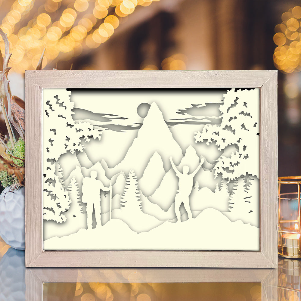 Hike A Mountain 1 – 3D Lightbox SVG File for Cricut & Silhouette