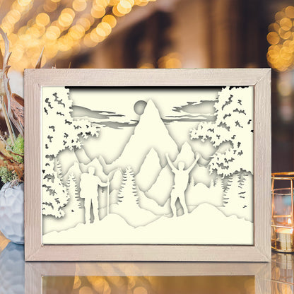 Hike A Mountain 1 – 3D Lightbox SVG File for Cricut & Silhouette
