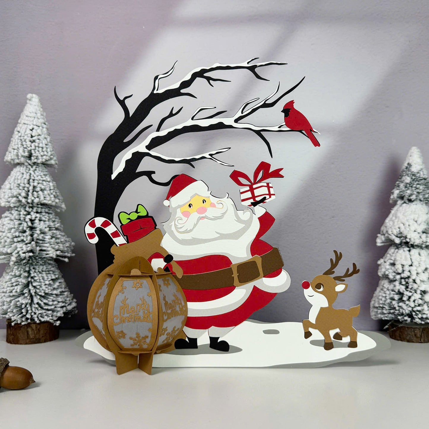 Santa 5 - 3D Christmas Lantern File - Cricut File  - VEKTOR KRAFT