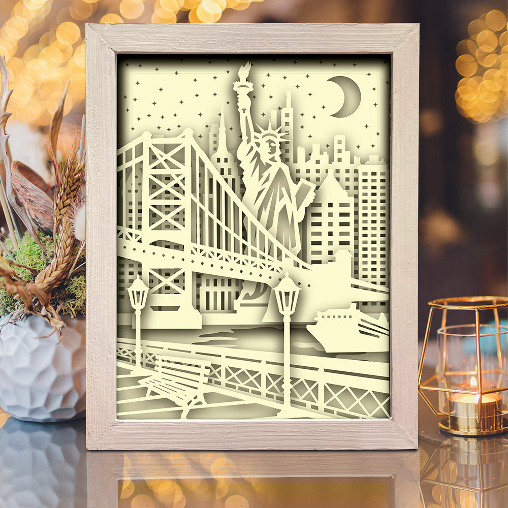 New York 2 – 3D Lightbox SVG File for Cricut & Silhouette