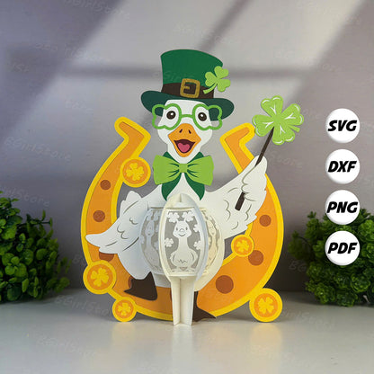 Patrick's Day Duck – 3D Lantern SVG File for Cricut & Silhouette