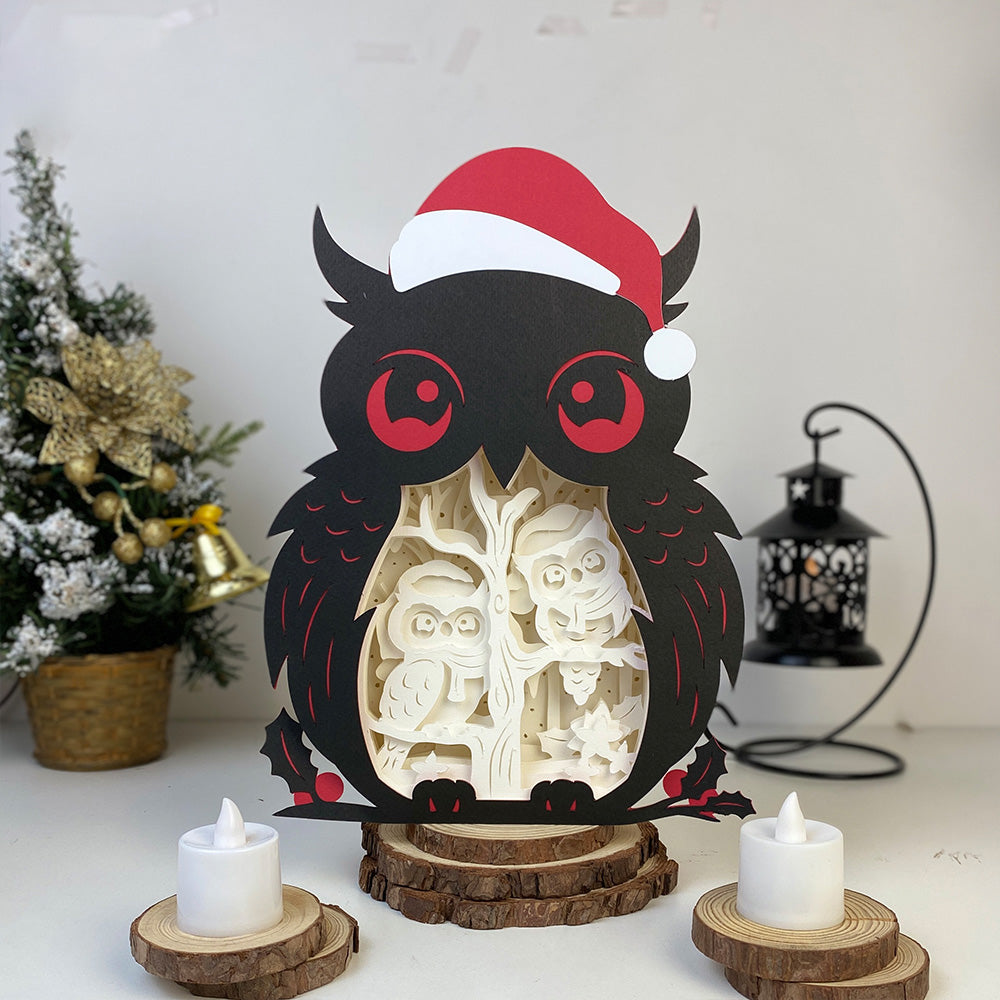 Christmas Owl – 3D Box SVG File for Cricut & Silhouette