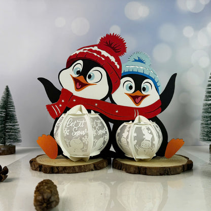Penguin 1 - 3D Christmas Lantern File - Cricut File  - VEKTOR KRAFT
