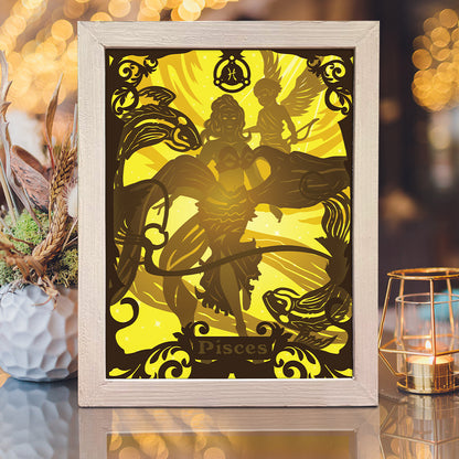 Zodiac Pisces – 3D Lightbox SVG File for Cricut & Silhouette