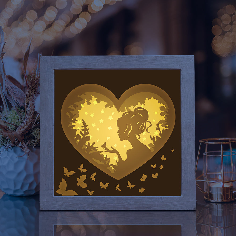 Women Heart – 3D Lightbox SVG File for Cricut & Silhouette