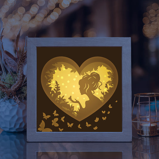 Women Heart - 3D Special Occasions Papercut Lightbox File - Cricut File - VEKTOR KRAFT