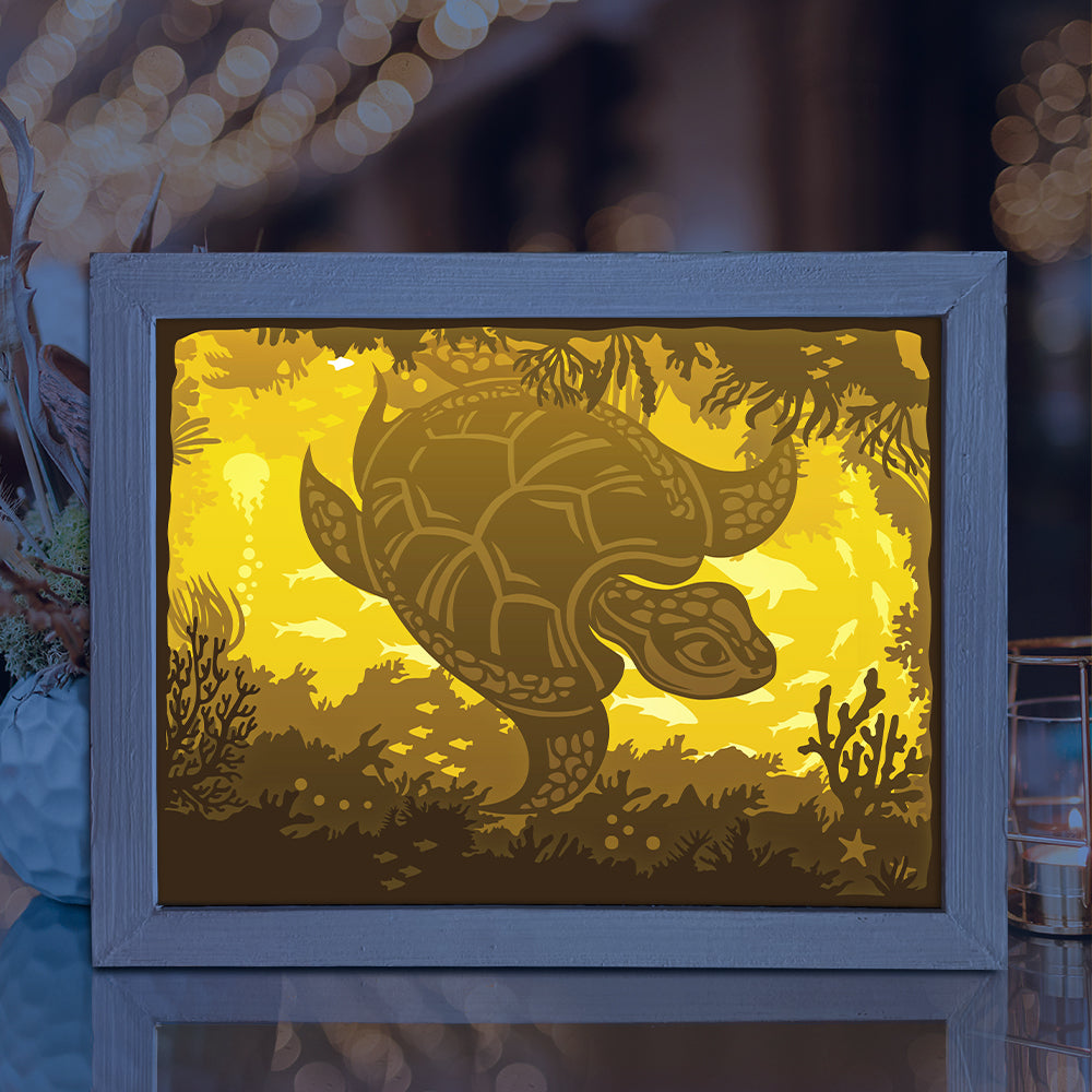 Sea Turtle – 3D Lightbox SVG File for Cricut & Silhouette