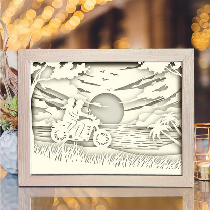 Riding Into The Sunset – 3D Lightbox SVG File for Cricut & Silhouette