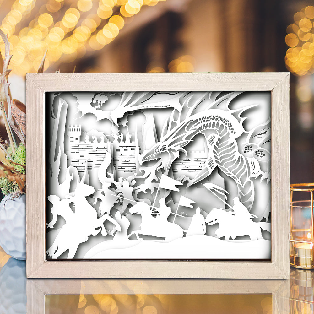 Dragon 1 – 3D Lightbox SVG File for Cricut & Silhouette