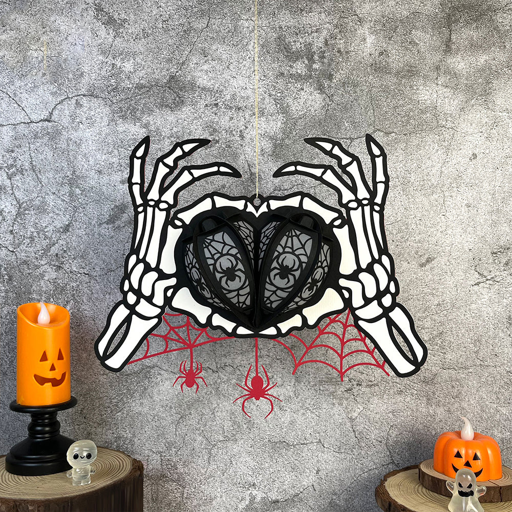 Skeleton Heart - 3D Halloween Paper Lantern File - Cricut File  - VEKTOR KRAFT