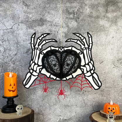 Skeleton Heart - 3D Halloween Paper Lantern File - Cricut File  - VEKTOR KRAFT