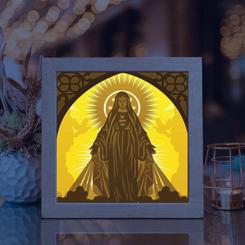 Ave Maria Square – 3D Lightbox SVG File for Cricut & Silhouette