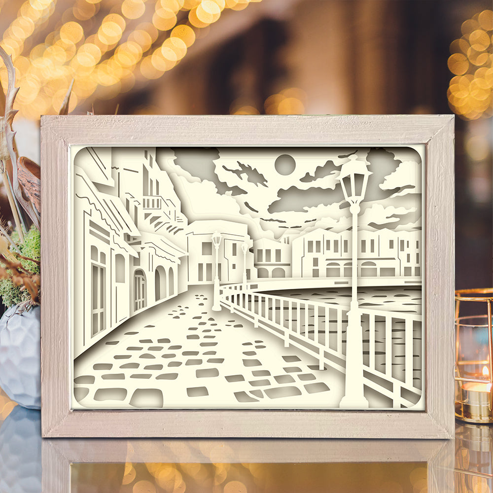 Old Street Lantern 1 – 3D Lightbox SVG File for Cricut & Silhouette