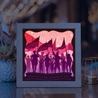Happy 4th Of July 2 – 3D Lightbox SVG File for Cricut & Silhouette