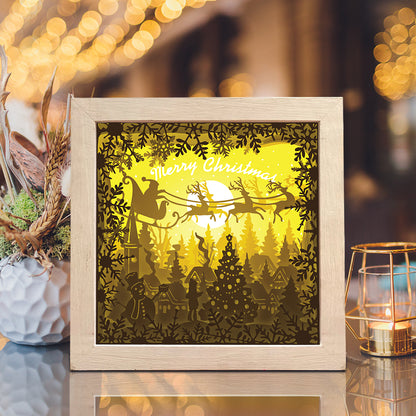 Merry Christmas 16 Square – 3D Lightbox SVG File for Cricut & Silhouette