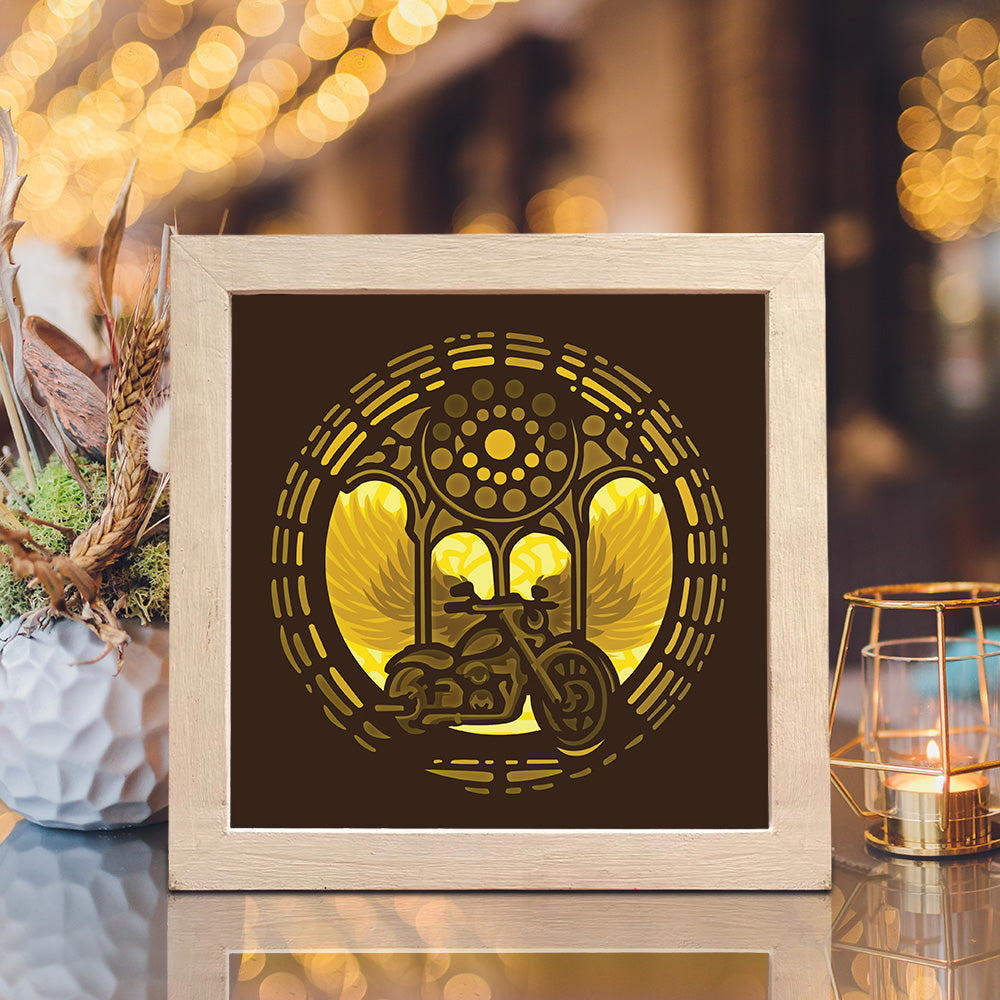 Motorcycle – 3D Lightbox SVG File for Cricut & Silhouette