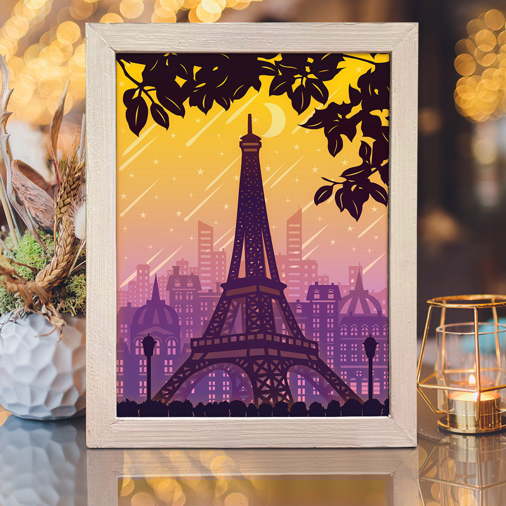 Eiffel – 3D Lightbox SVG File for Cricut & Silhouette