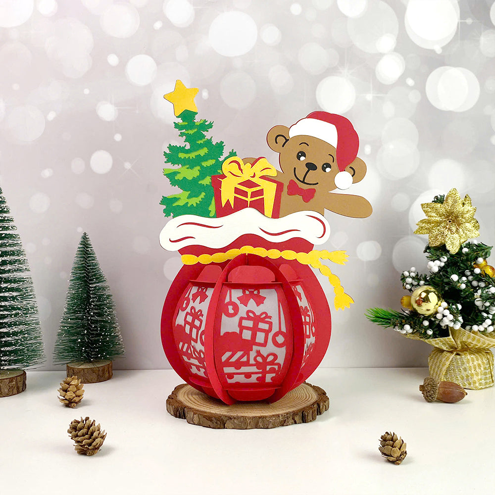 Santa Gift Bag 3 Gifts - 3D Christmas Lantern File - Cricut File  - VEKTOR KRAFT