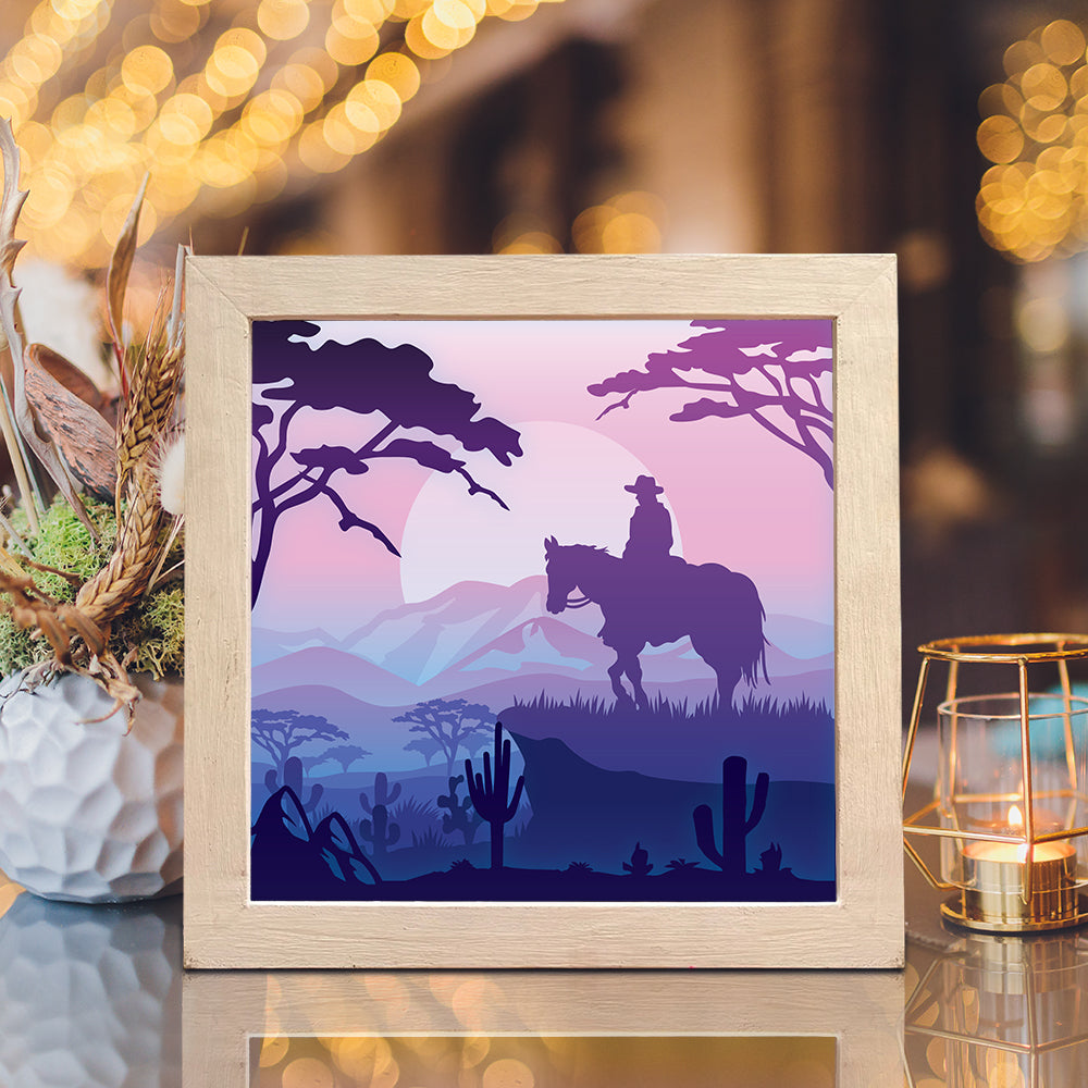 Cowboy 2 – 3D Lightbox SVG File for Cricut & Silhouette