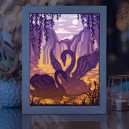 Swan – 3D Lightbox SVG File for Cricut & Silhouette