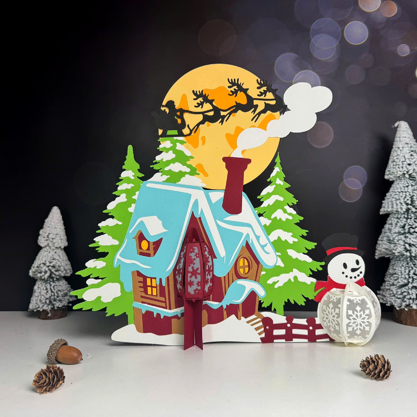 Christmas Village 2 - 3D Lantern File - Cricut File  - VEKTOR KRAFT
