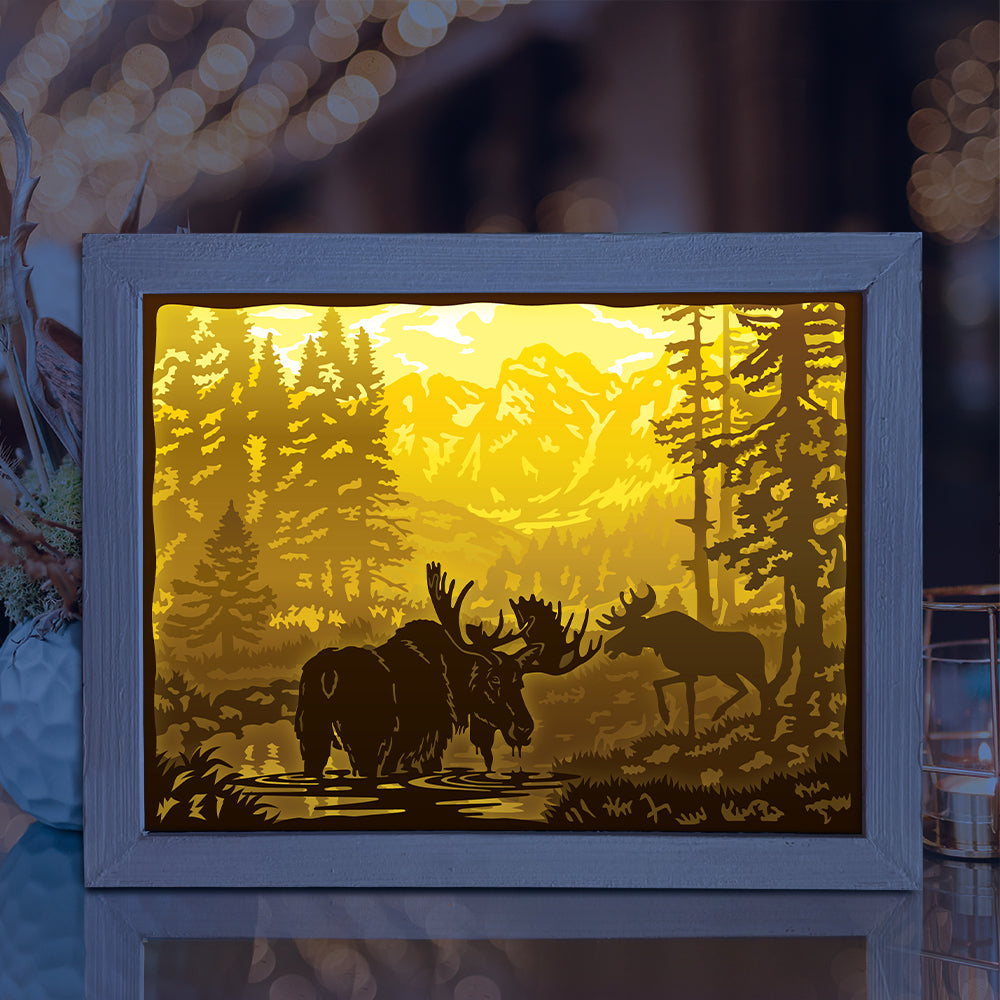 Moose – 3D Lightbox SVG File for Cricut & Silhouette