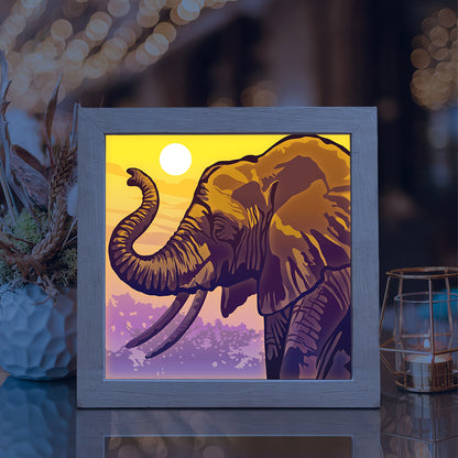 Elephant Portrait – 3D Lightbox SVG File for Cricut & Silhouette