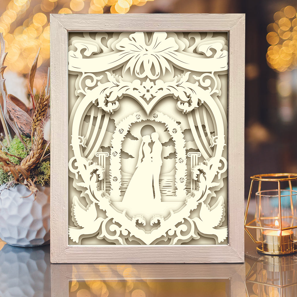 Happy Wedding – 3D Lightbox SVG File for Cricut & Silhouette