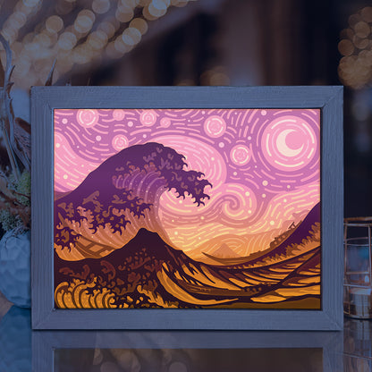 The Great Wave – 3D Lightbox SVG File for Cricut & Silhouette