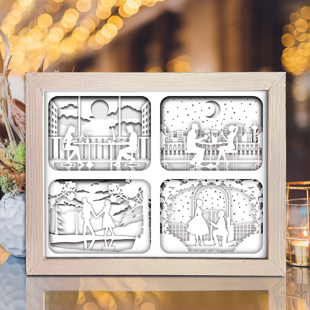 Love Story – 3D Lightbox SVG File for Cricut & Silhouette