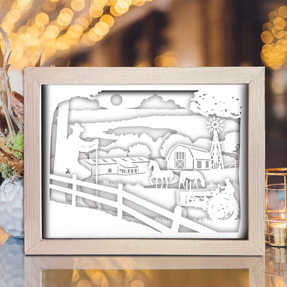 American Farm – 3D Lightbox SVG File for Cricut & Silhouette