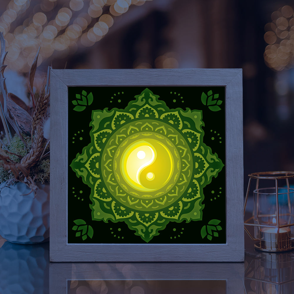 Yin Yang Mandala – 3D Lightbox SVG File for Cricut & Silhouette