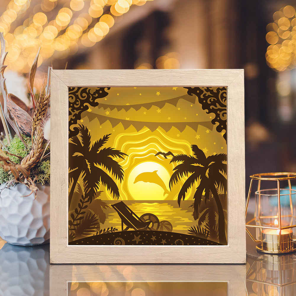 Beach Sea – 3D Lightbox SVG File for Cricut & Silhouette