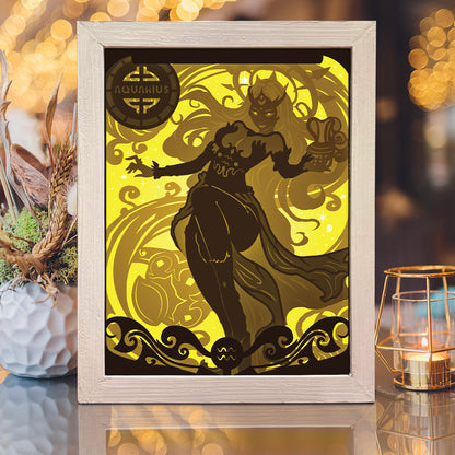Zodiac Aquarius – 3D Lightbox SVG File for Cricut & Silhouette