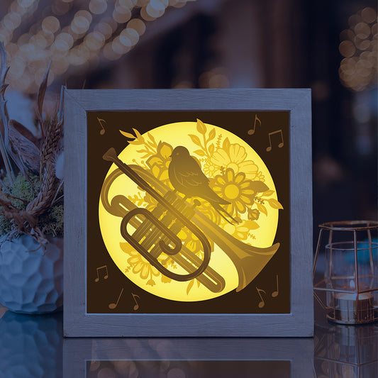 Trumpet – 3D Lightbox SVG File for Cricut & Silhouette