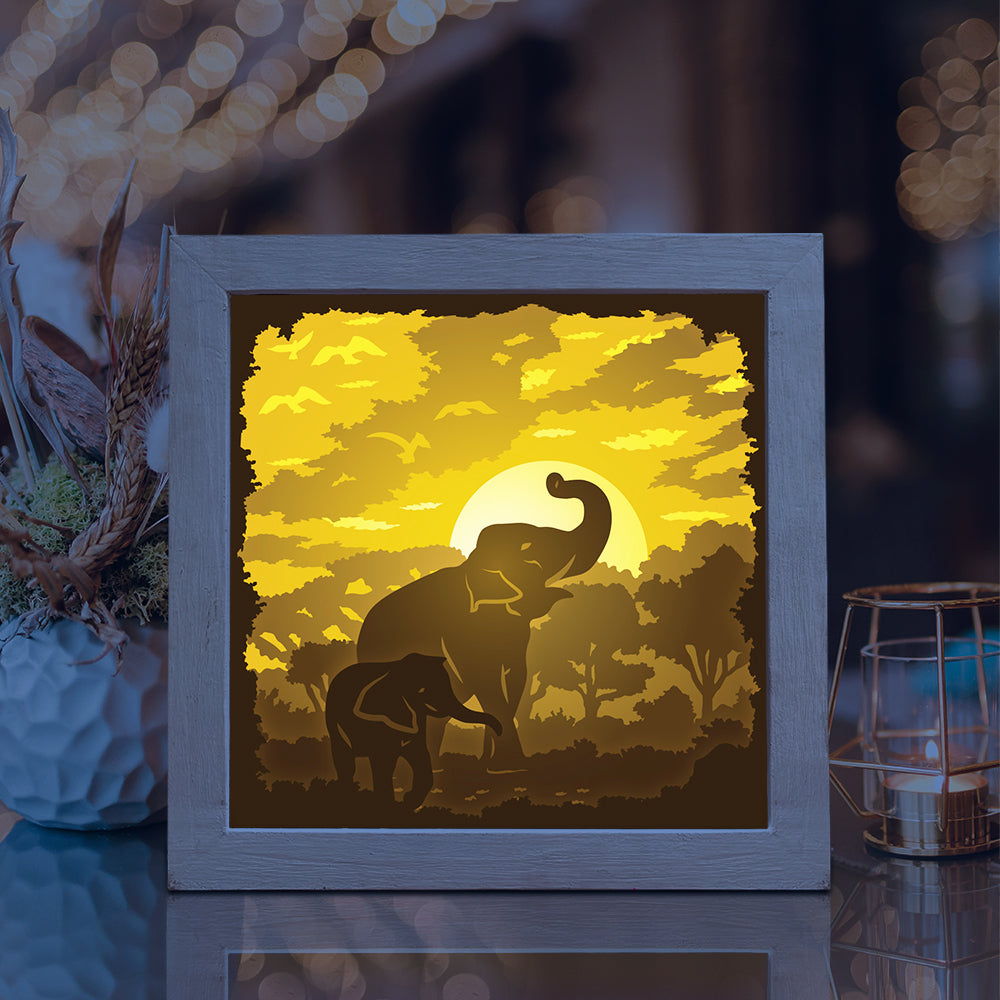 Elephant 3 – 3D Lightbox SVG File for Cricut & Silhouette