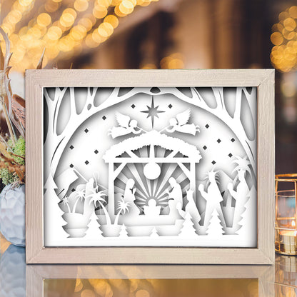 Merry Christmas 14 – 3D Lightbox SVG File for Cricut & Silhouette