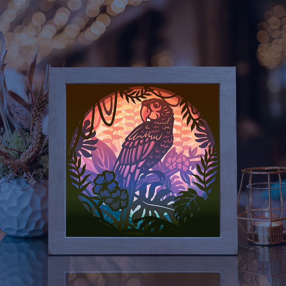 Parrot – 3D Lightbox SVG File for Cricut & Silhouette