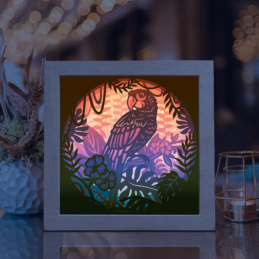 Parrot – 3D Lightbox SVG File for Cricut & Silhouette