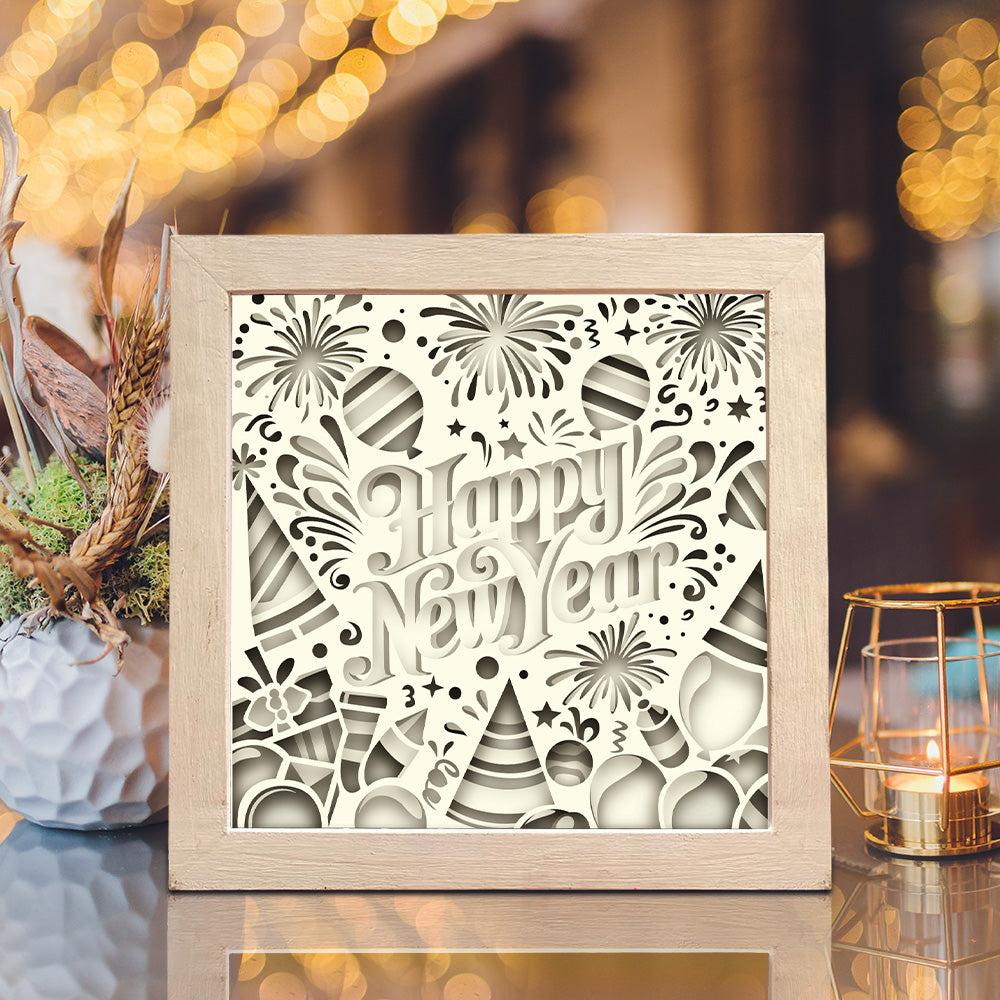 New Year – 3D Shadow Box SVG File for Cricut & Silhouette