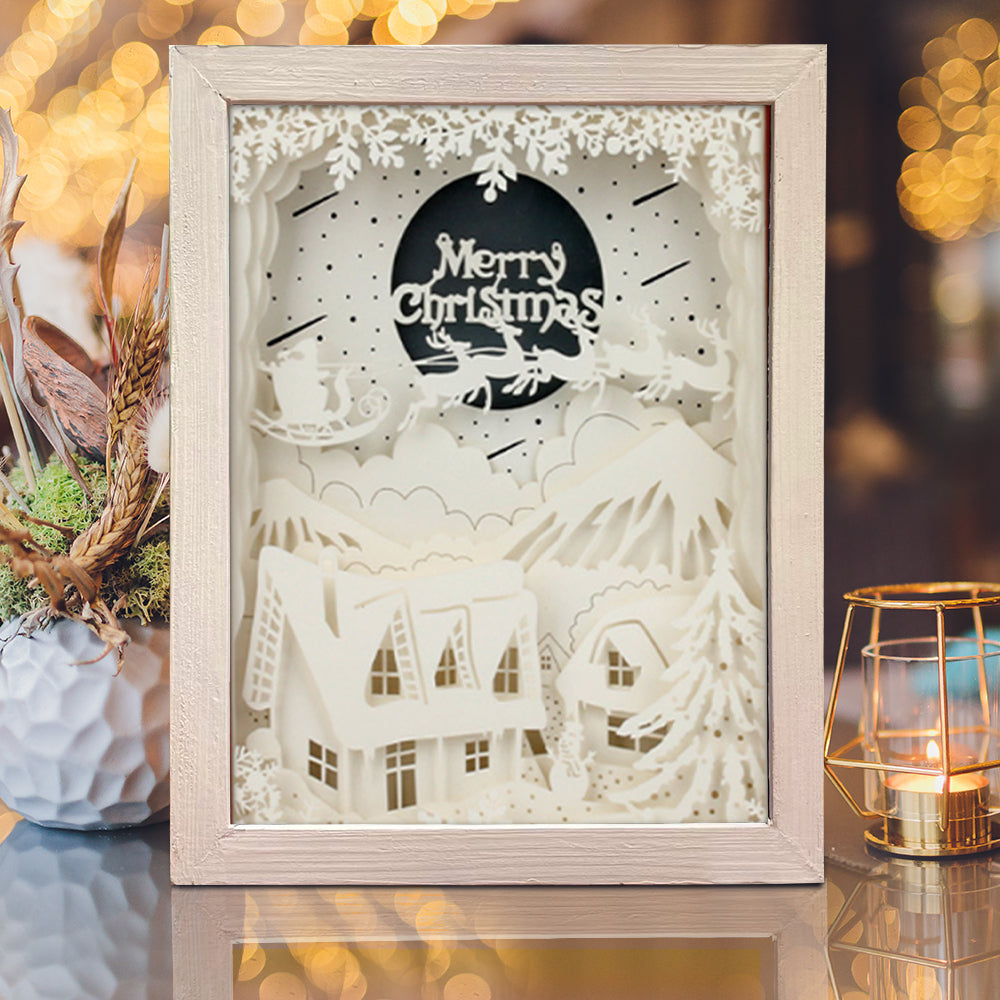 Merry Christmas 6 – 3D Lightbox SVG File for Cricut & Silhouette