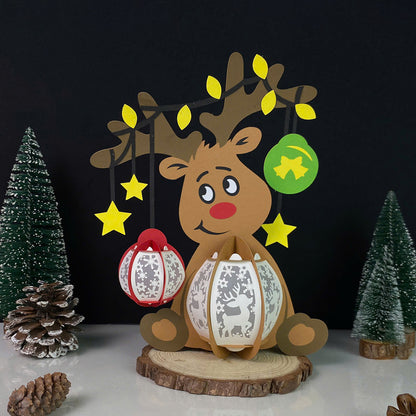 Reindeer 2 – 3D Lantern SVG File for Cricut & Silhouette