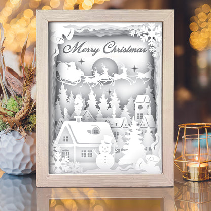 Merry Christmas 9 – 3D Lightbox SVG File for Cricut & Silhouette
